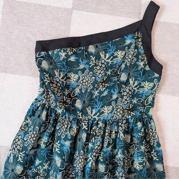 NWT Anna Sui one shoulder 100% silk underwater forest dress - Picture 2 of 9